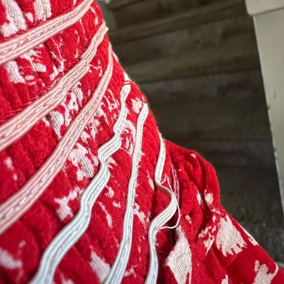 Free People Color My World wide-leg jumpsuit in red with a white floral print - Picture 5 of 6